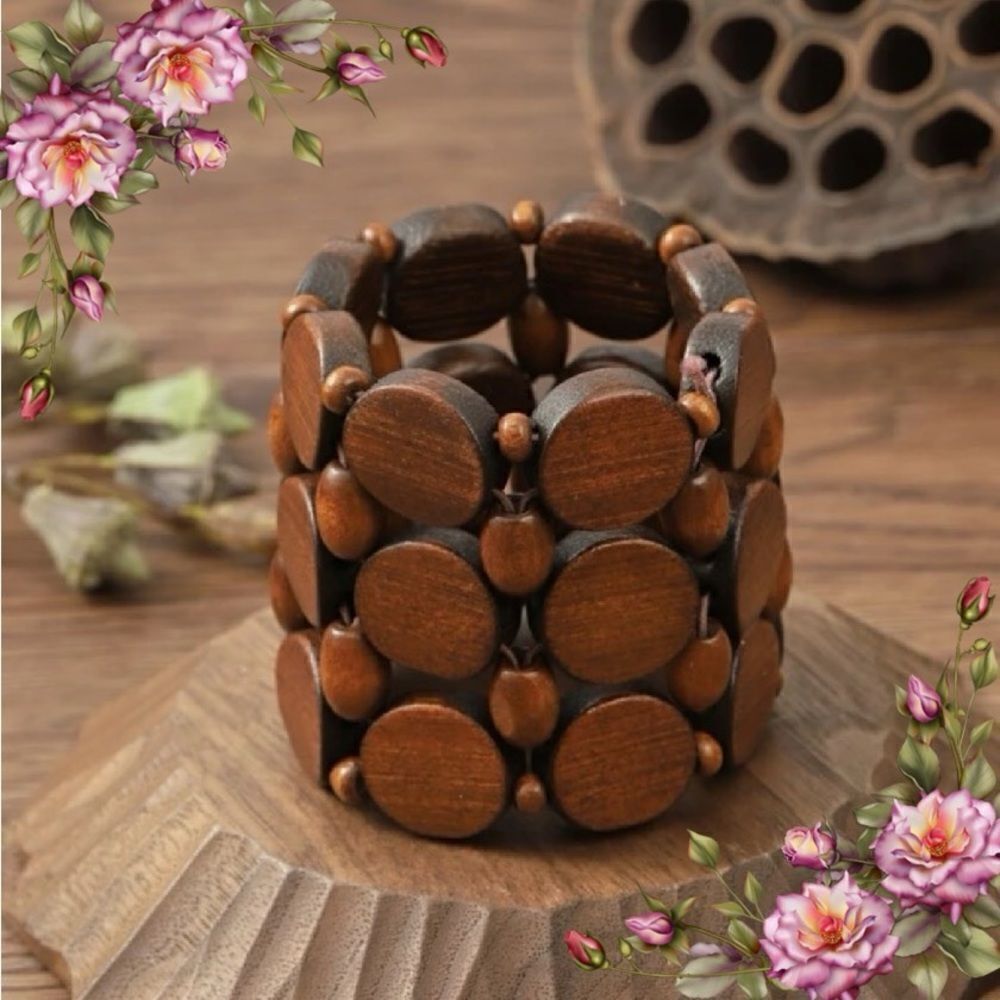 Wooden‎ Bangle bracelet vintage retro style